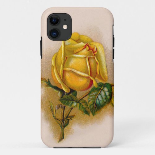 Yellow Rose Artwork Print Fine Art iPhone 11 Case