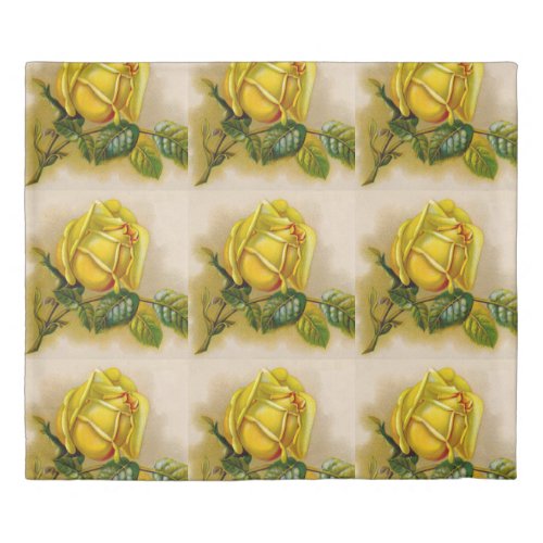 Yellow Rose Artwork Print Fine Art Duvet Cover