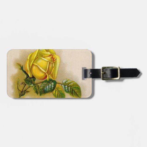 Yellow Rose Artwork Print Fine Art Luggage Tag