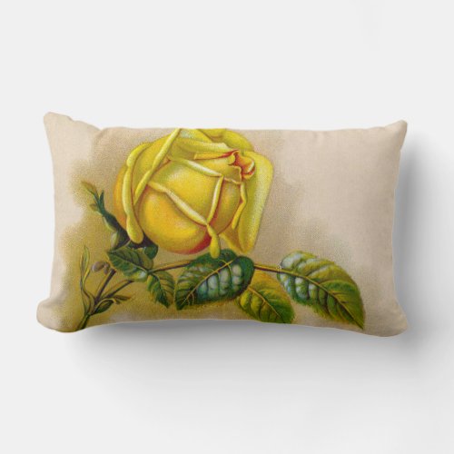 Yellow Rose Artwork Print Fine Art Lumbar Pillow