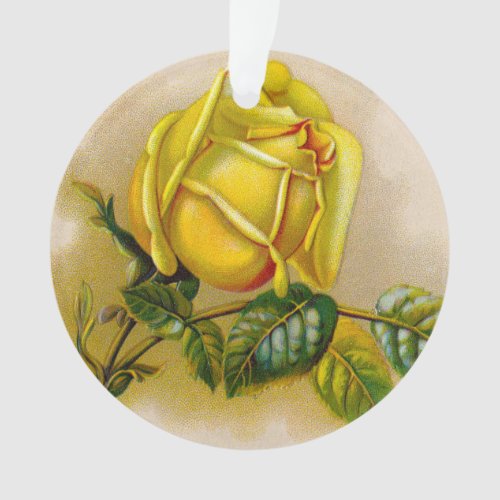 Yellow Rose Artwork Print Fine Art Ornament