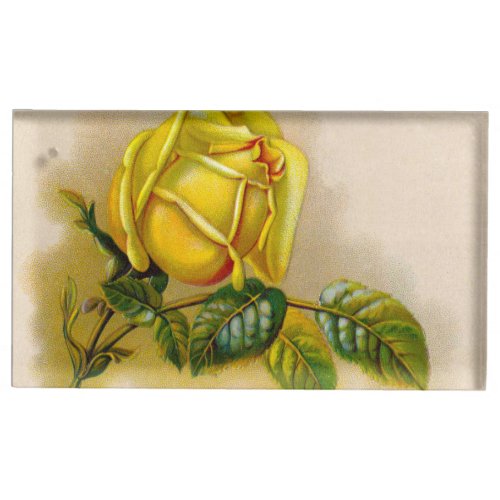 Yellow Rose Artwork Print Fine Art Place Card Holder