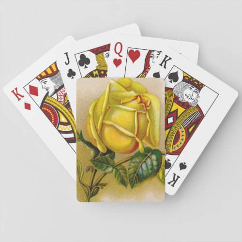 Yellow Rose Artwork Print Fine Art Playing Cards