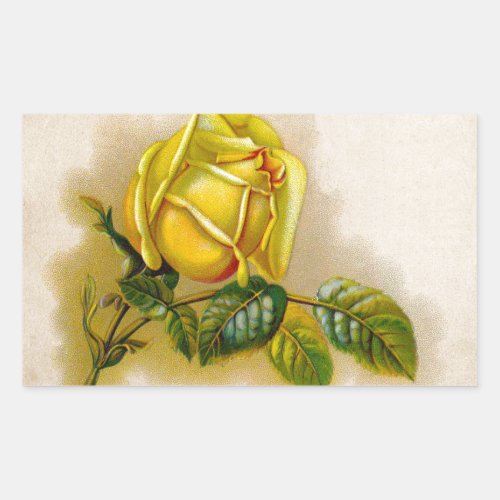Yellow Rose Artwork Print Fine Art Rectangular Sticker