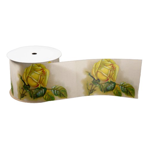 Yellow Rose Artwork Print Fine Art Satin Ribbon