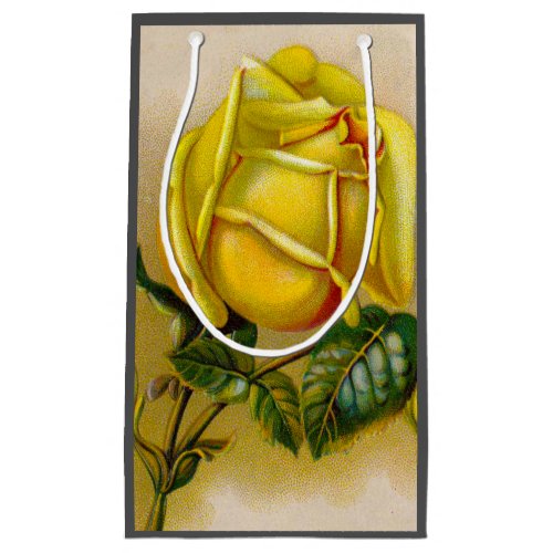 Yellow Rose Artwork Print Fine Art Small Gift Bag
