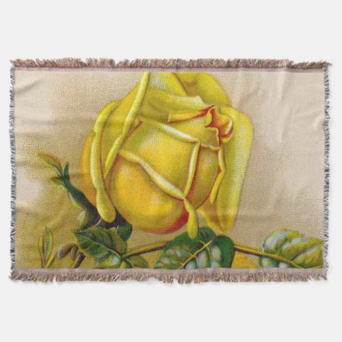 Yellow Rose Artwork Print Fine Art Throw Blanket