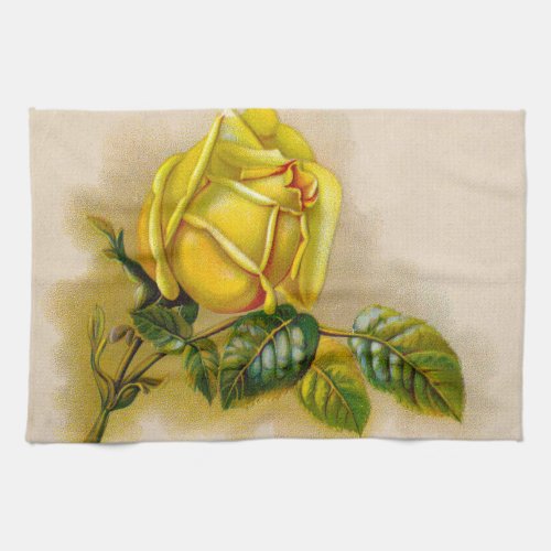 Yellow Rose Artwork Print Fine Art Towel