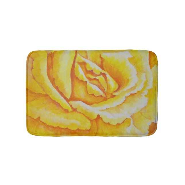 Yellow Rose Bathroom Mat (Front)