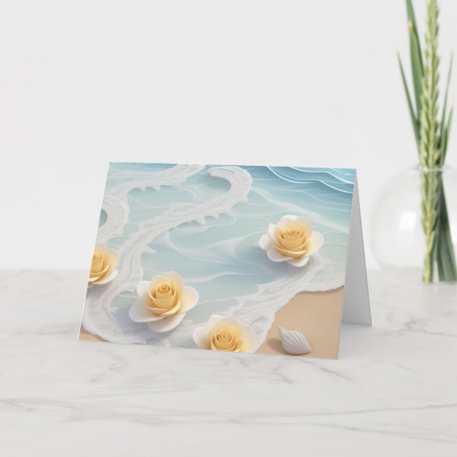 Yellow Rose Beach Invitation (Front)