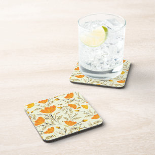 Yellow rose beverage coaster