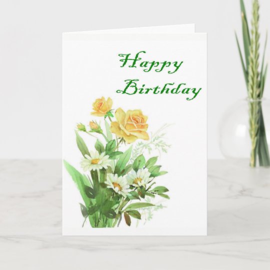 Yellow Rose Birthday card | Zazzle.com