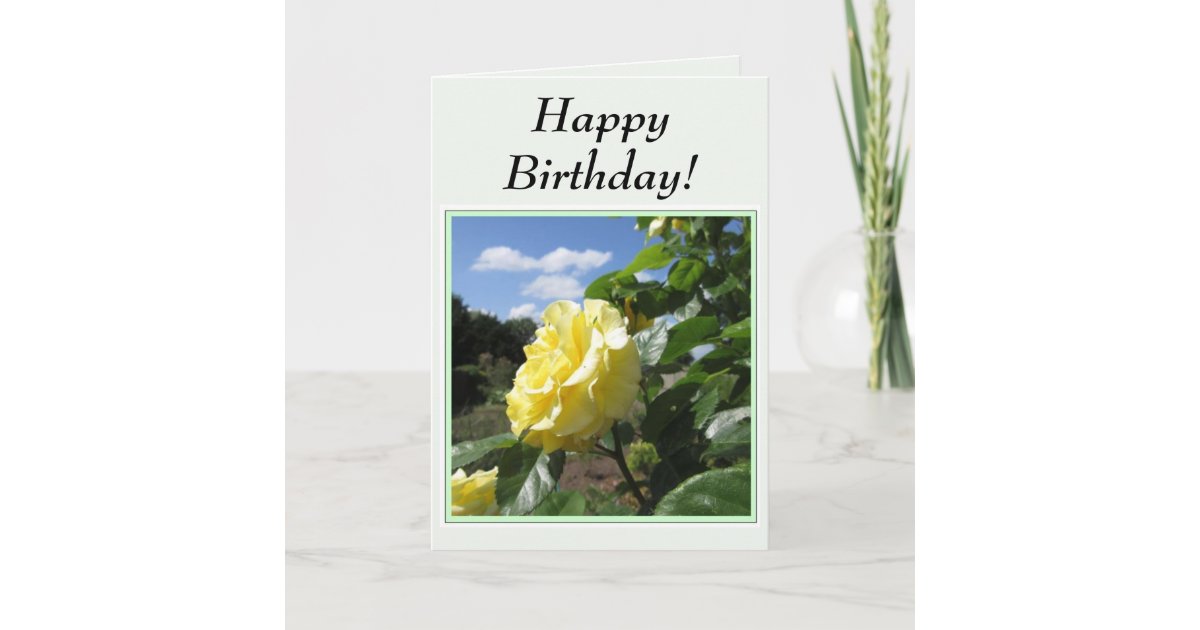 Yellow Rose birthday card | Zazzle