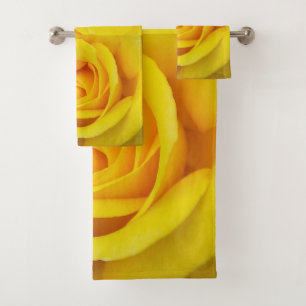 Yellow Rose Blossom Bathroom Towel Set