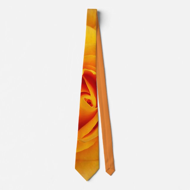 yellow rose blossom neck tie (Front)
