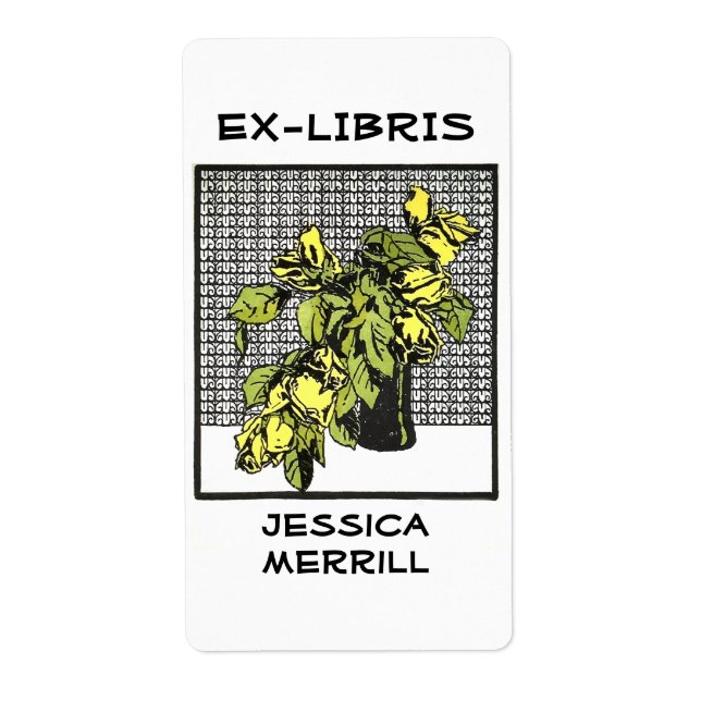 Yellow Rose Bookplate Ex-Libris (Front)