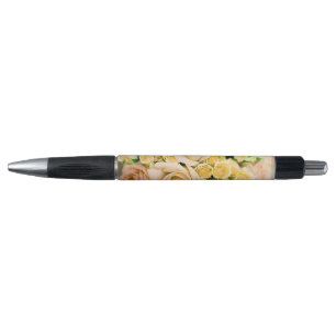 Yellow Rose Bouquet Flower Pen