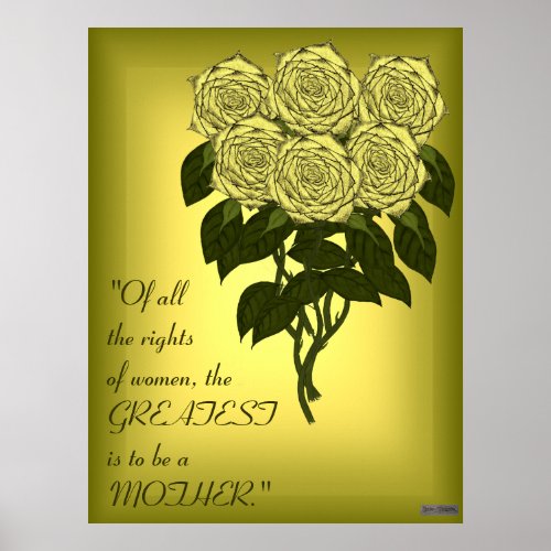 Yellow Rose Bouquet Mothers DayCanvas Print Poster