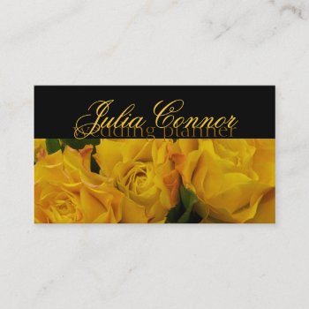 Yellow Rose Bouquet Wedding Planner Business Card by GetArtFACTORY at Zazzle