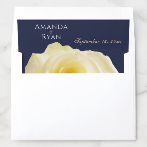 Yellow Rose Bride and Groom Floral Wedding Envelope Liner