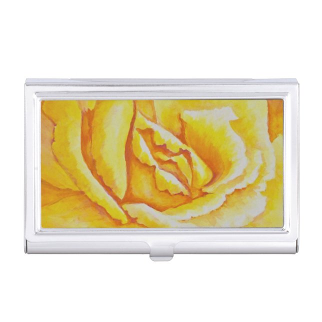 Yellow Rose Business Card Case (Front)