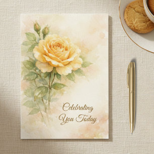 Yellow Rose Christian Birthday Card