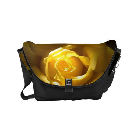 Yellow Rose Close Up Purse Small Messenger Bag