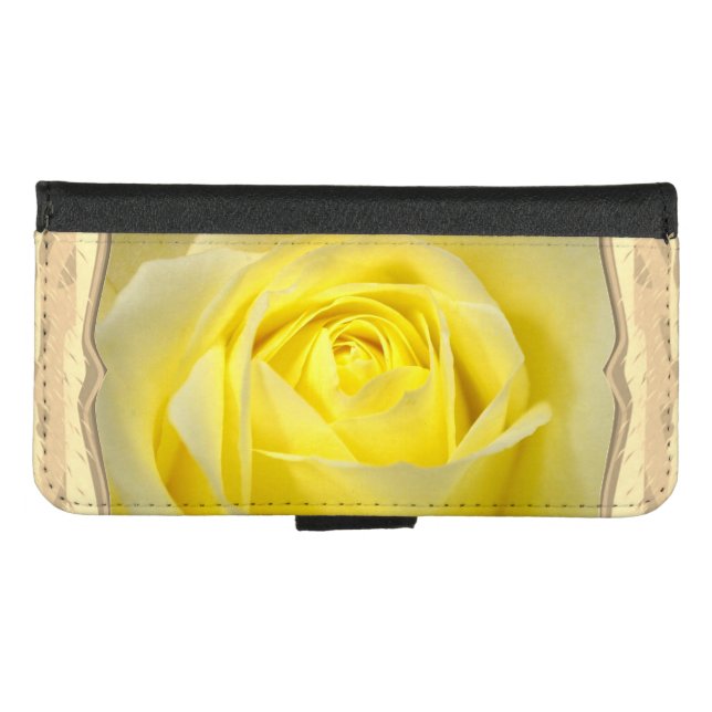 Yellow Rose Closeup  iPhone Wallet Case (Front (Horizontal))