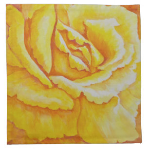 Yellow Rose Cloth Napkin