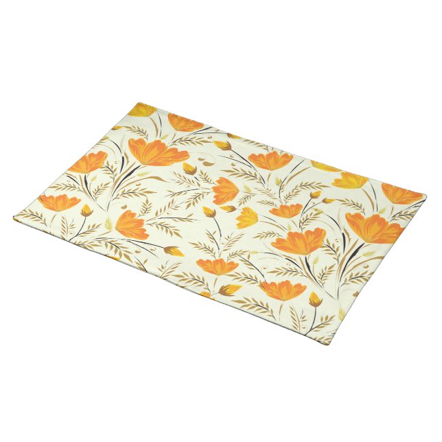 Yellow rose cloth placemat (On Table)