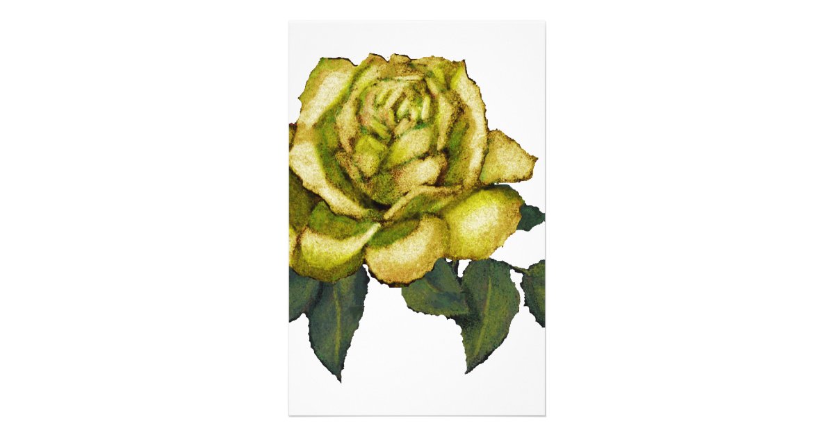 Yellow Rose: Color Pencil Drawing: Flower Stationery | Zazzle.com