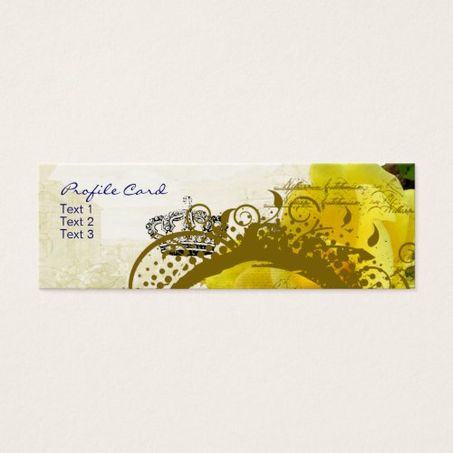 Yellow Rose &amp; Crown Profile Cards Business Card