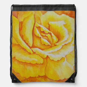 Yellow Rose Drawstring Bag