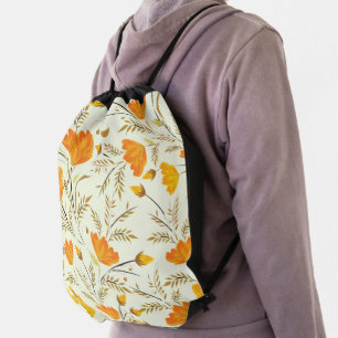 Yellow rose drawstring bag