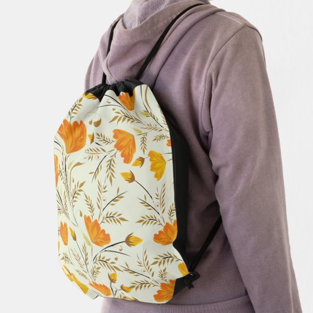 Yellow rose drawstring bag (Insitu)