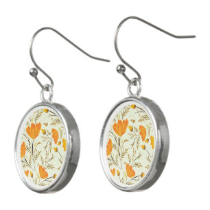 Yellow rose earrings