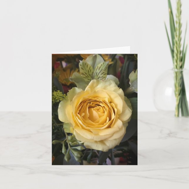 Yellow Rose | Elegant Floral | Thank You Card (Front)