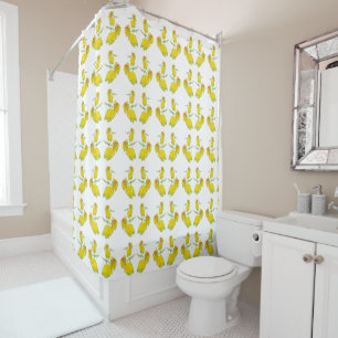 Yellow Rose Fabric. Shower Curtain