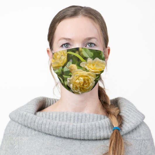 yellow rose face mask (Worn)