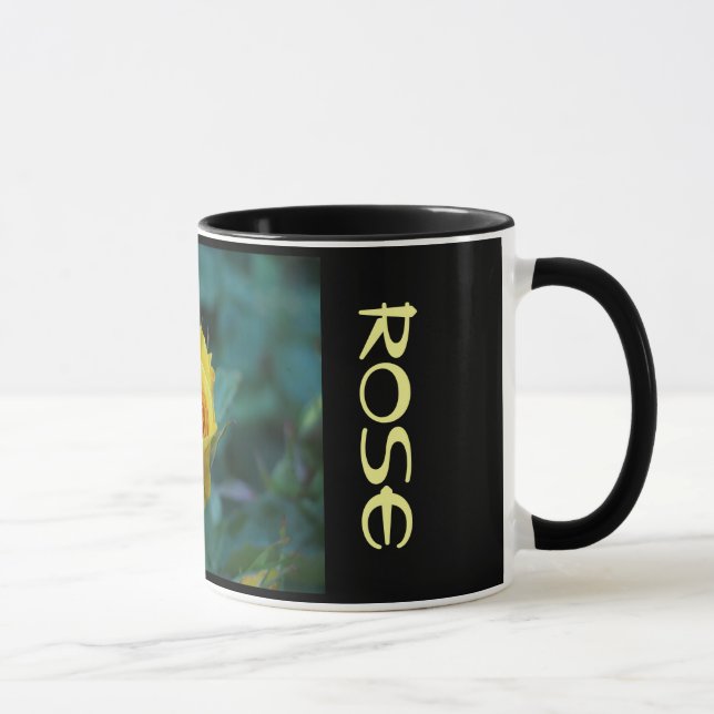 Yellow Rose Floral 7 Mug (Right)