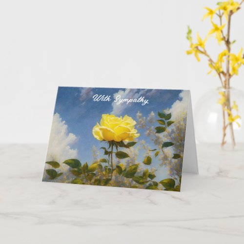 Yellow Rose Floral Art Sympathy Card