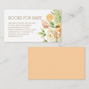 Yellow Rose Floral Baby Shower Books for Baby Enclosure Card