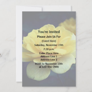 Yellow Rose Floral Party  Invitation