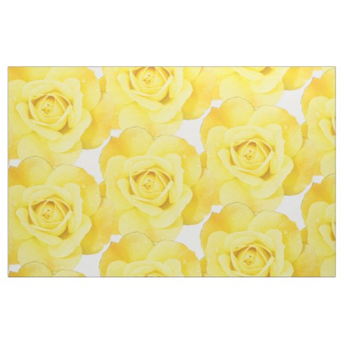 Yellow Rose Floral Patterns Flowers Abstract White Fabric