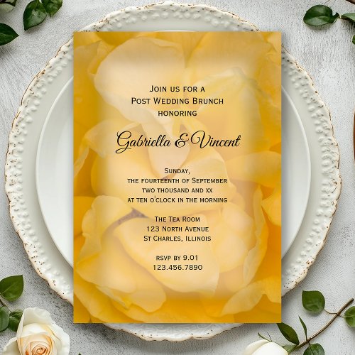 Yellow Rose Post Wedding Brunch Invitation
