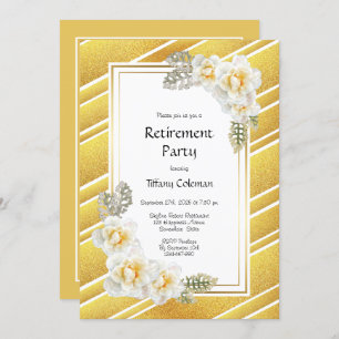 Yellow Rose Floral Retirement Party Invitation
