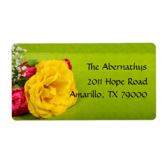 Yellow Rose Floral Shipping Label
