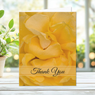Yellow Rose Floral Thank You Card