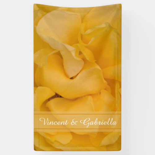 Yellow Rose Floral Wedding Banner