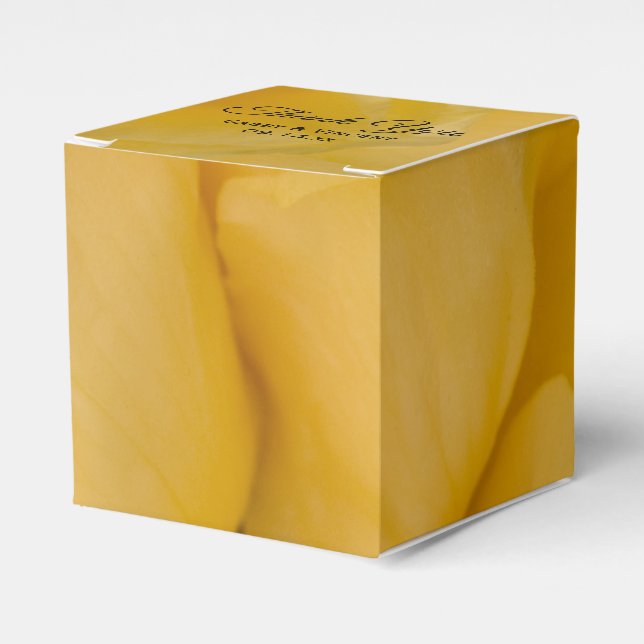 Yellow Rose Floral Wedding Favor Boxes (Front Side)